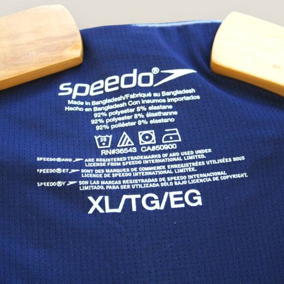 Men's Speedo Blue Striped Active Stretch Swim Shorts Sz: XL - Picture 4 of 7